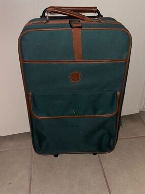 Classic Green and Brown Rolling Carry-On Bag